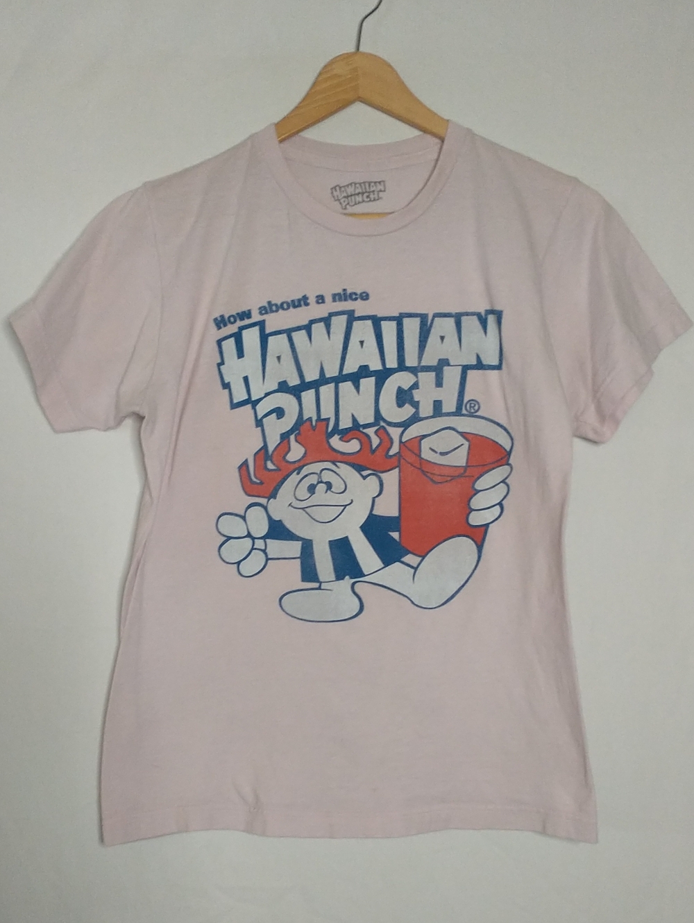 Hawaiian Punch Graphic Tee - Light Pink with Blue & Red Print